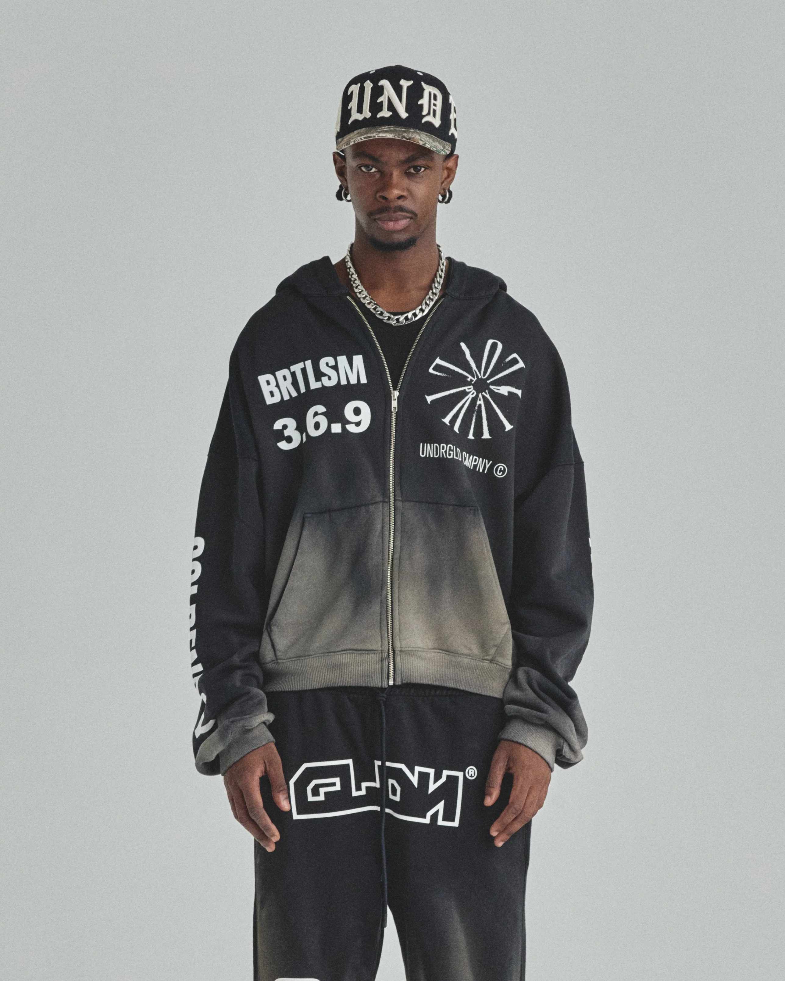 Spring Pray 4 Love Zip Up Boxy Fit Hoodie Sandblast Gray Flame - Image 2