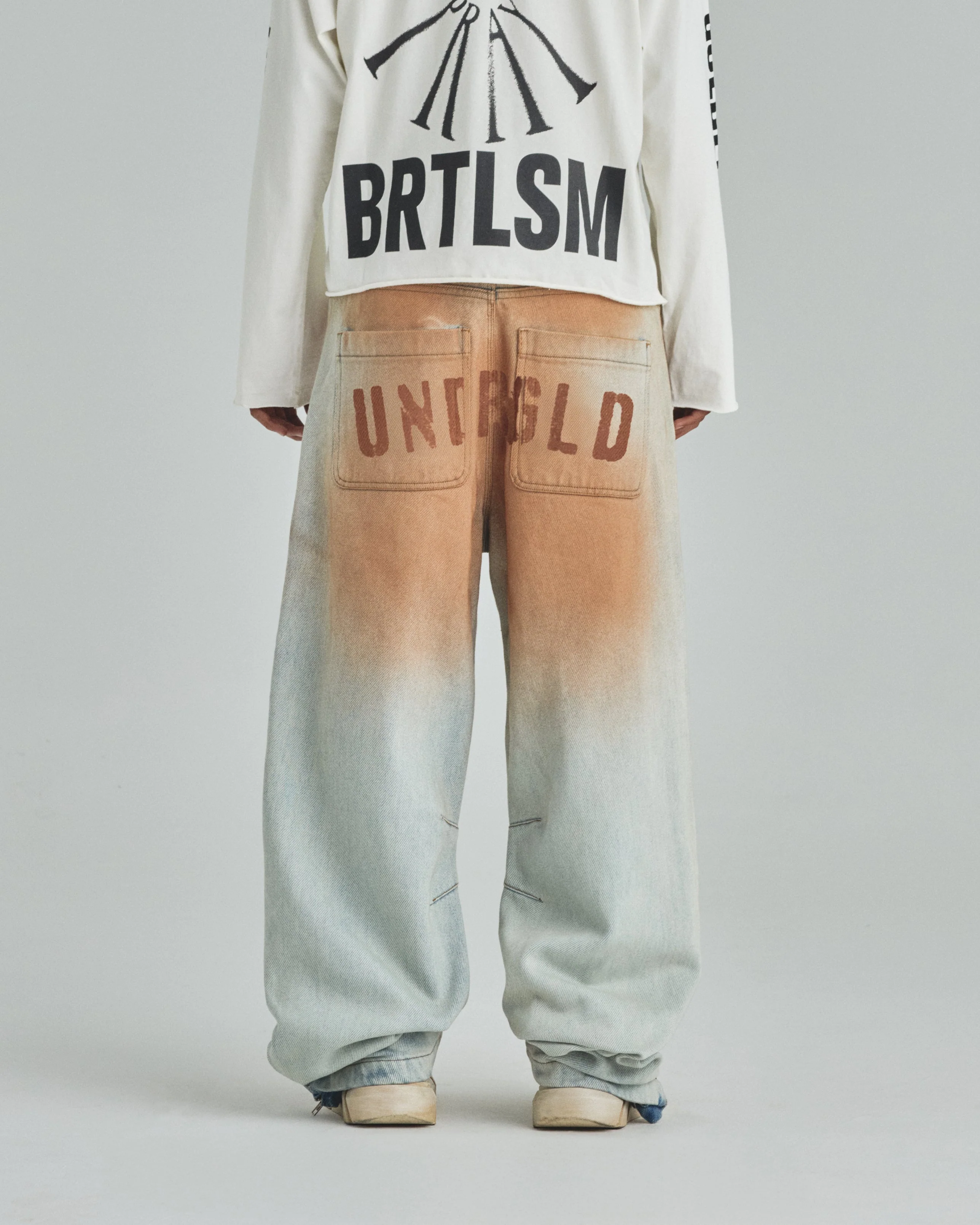 Spring UNDRGLD Zip Up Wide Jeans Brown - Image 7