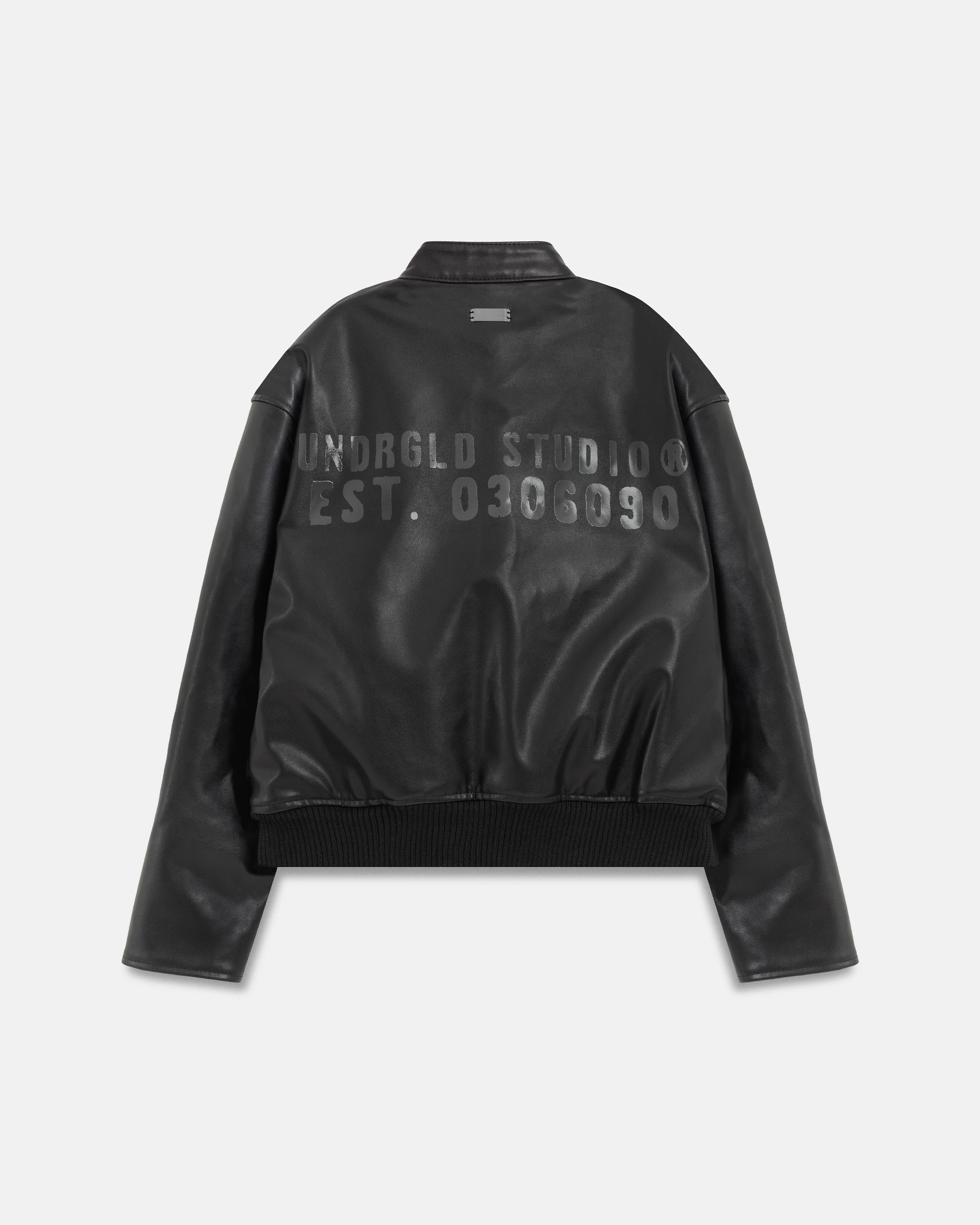 Spring Worn Logo Biker Jacket Black - Image 3