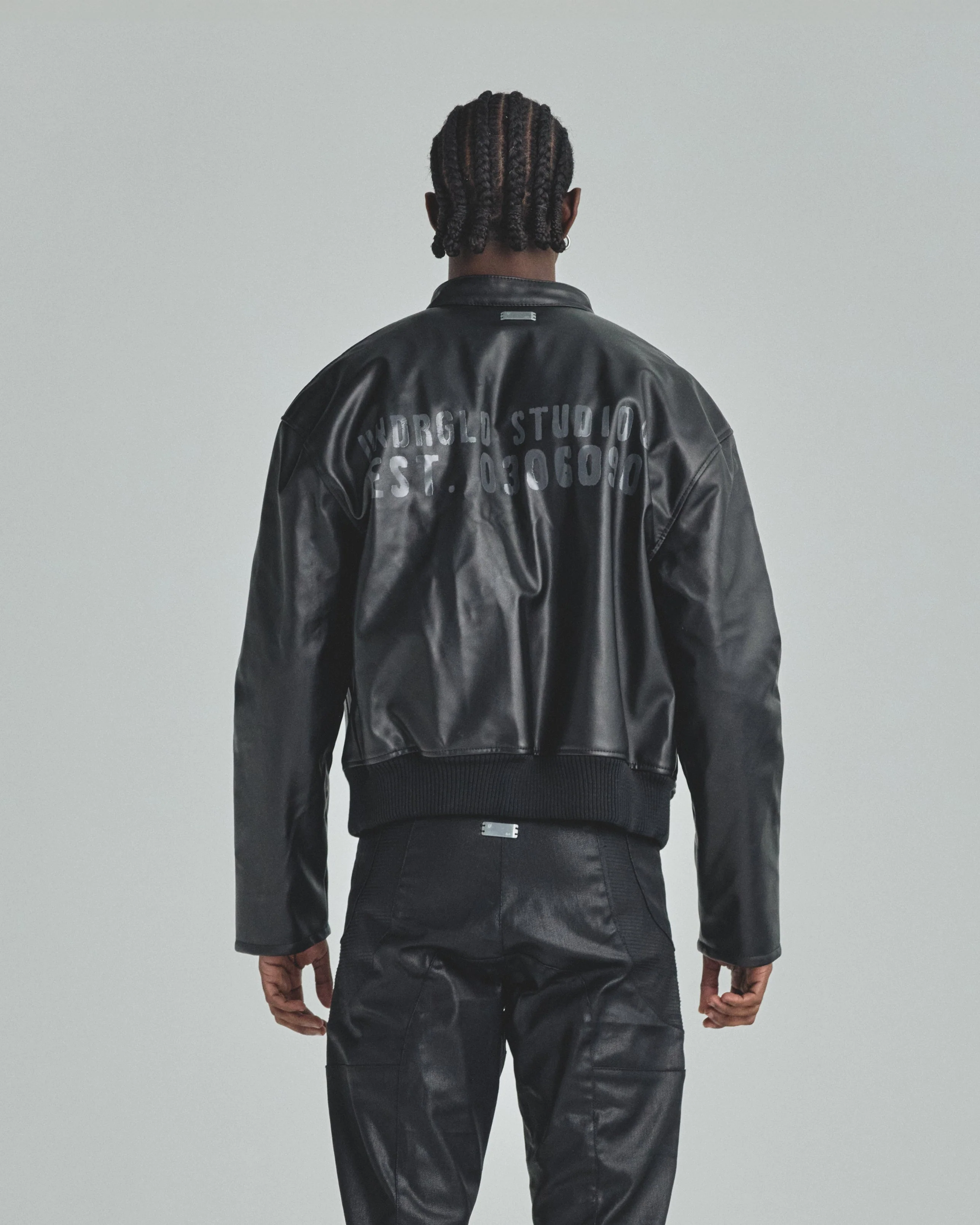Spring Worn Logo Biker Jacket Black - Image 4