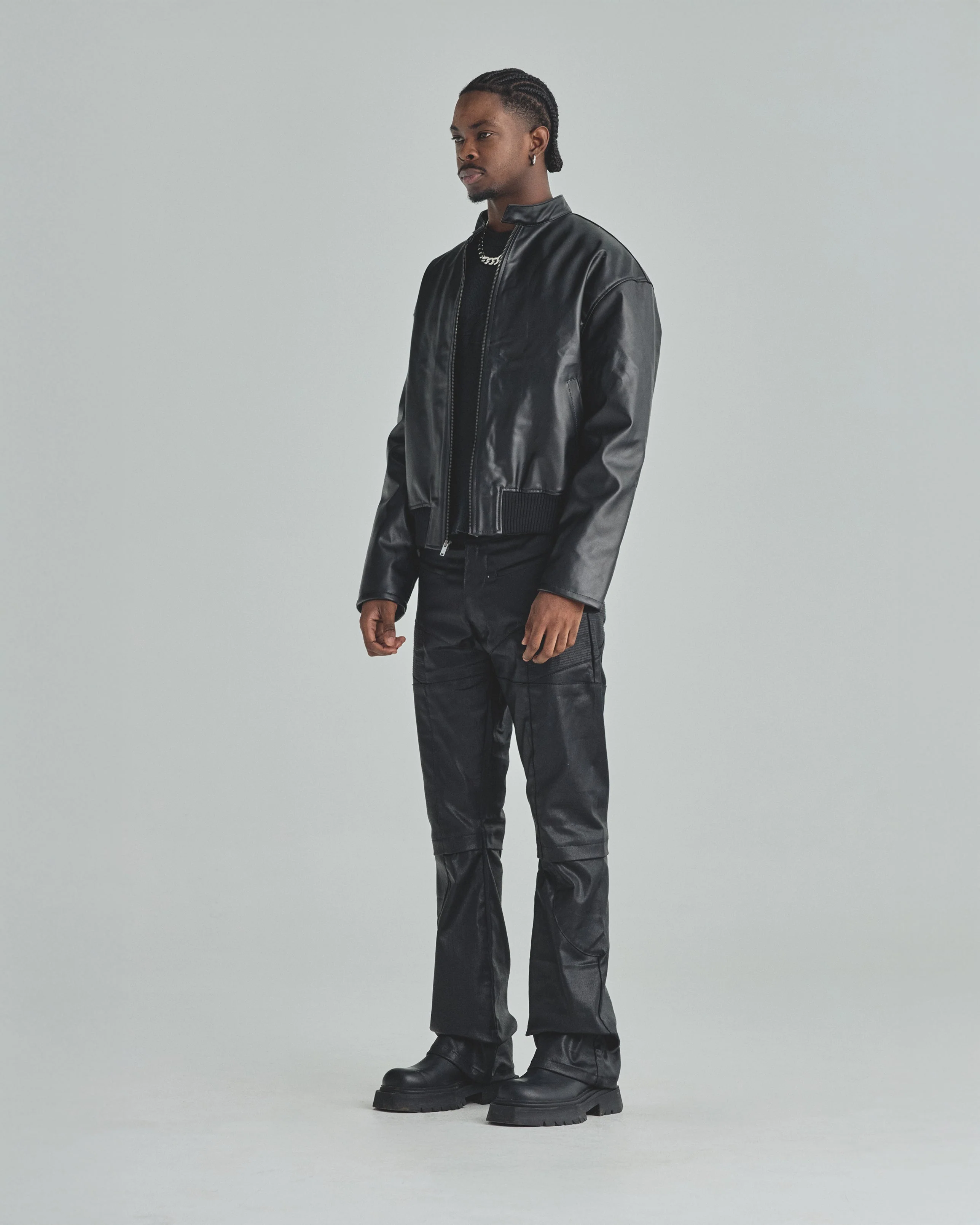 Spring Worn Logo Biker Jacket Black - Image 8