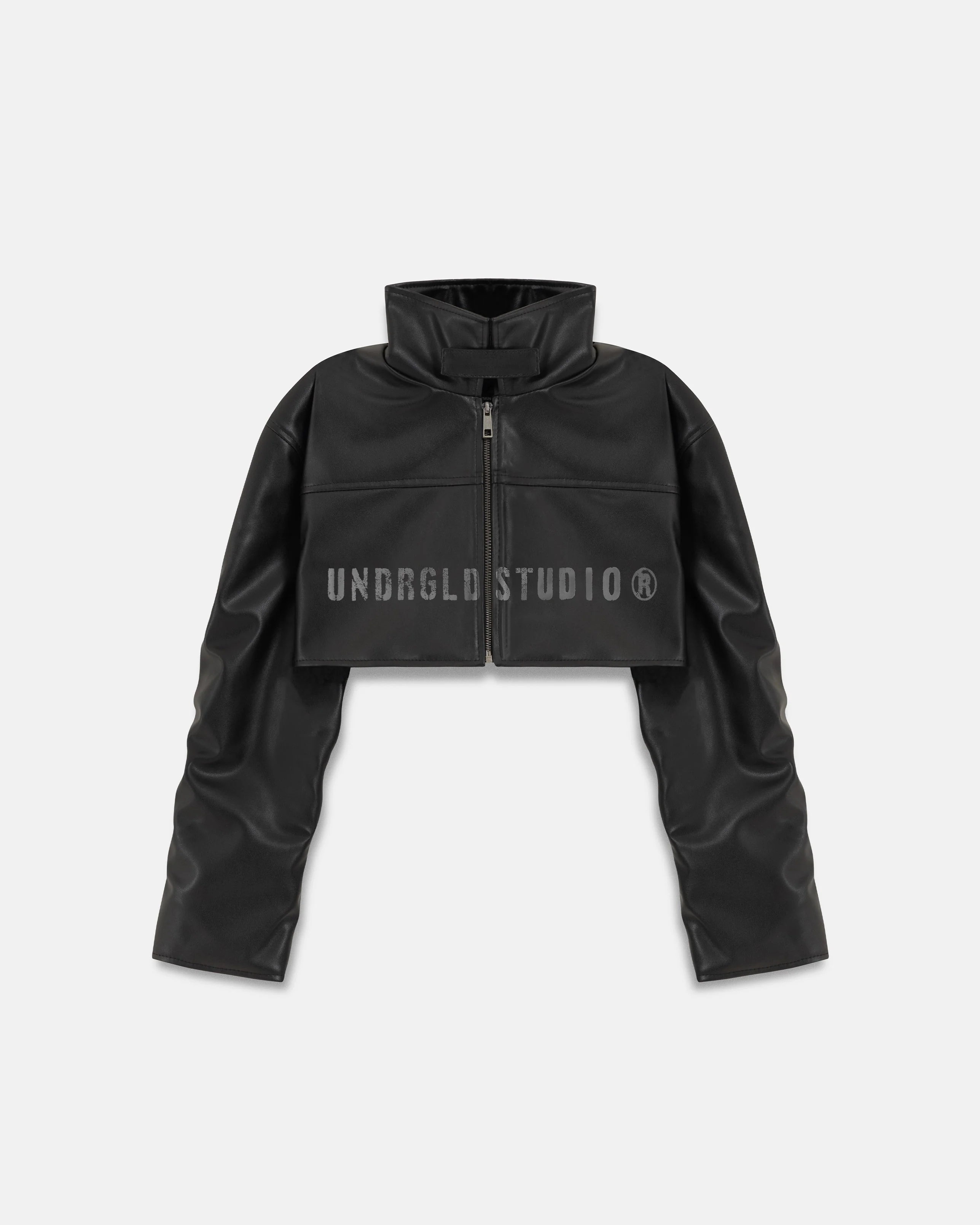 Spring Worn Logo Cropped Jacket Black