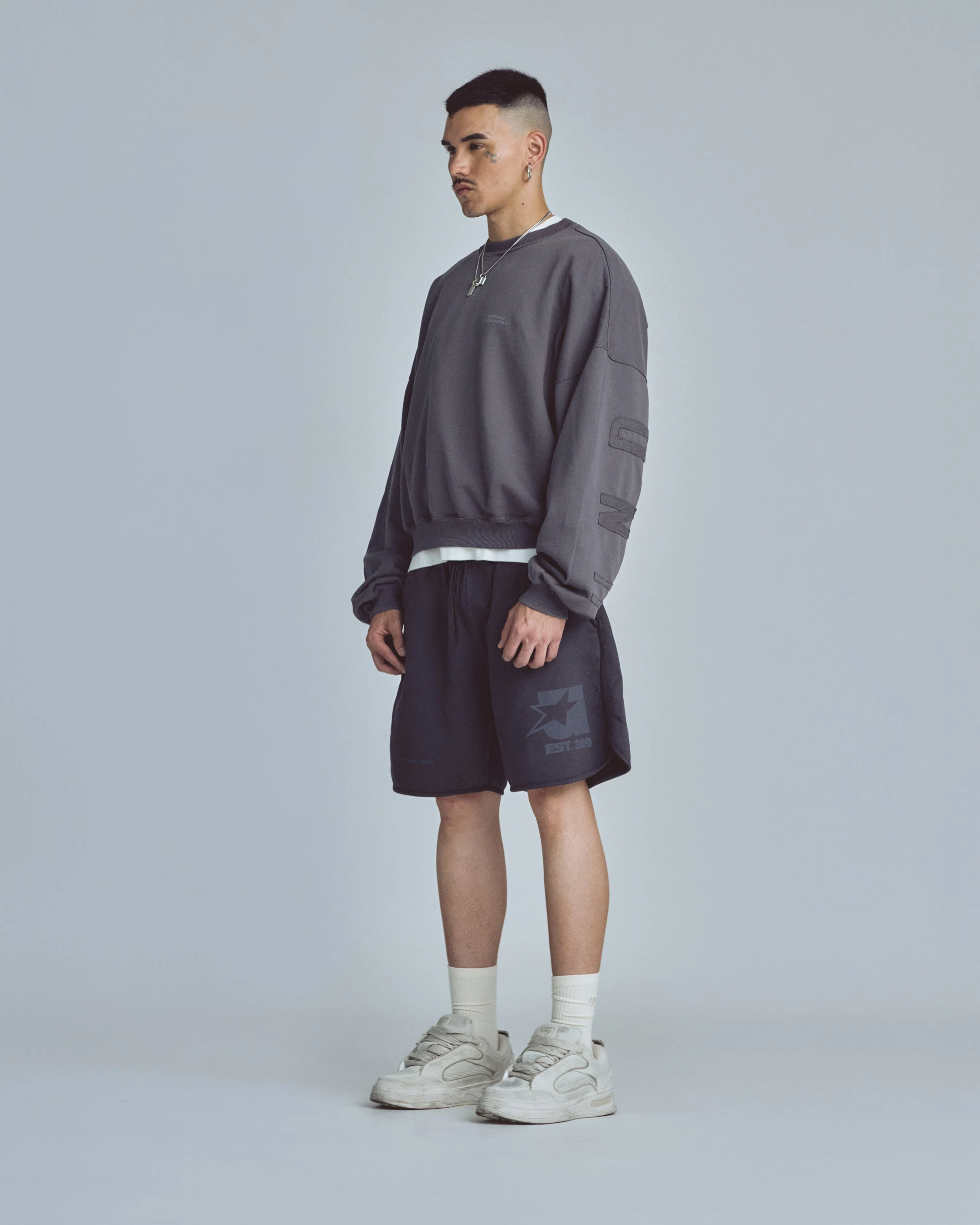 Stardust Basic Boxy Fit Crewneck Gray - Image 5
