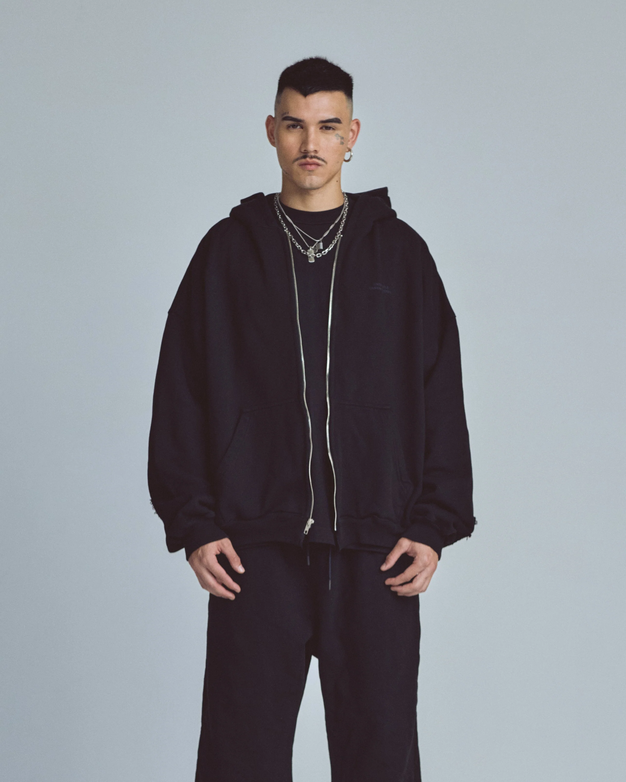Stardust Basic Zip Up Hoodie Black - Image 2