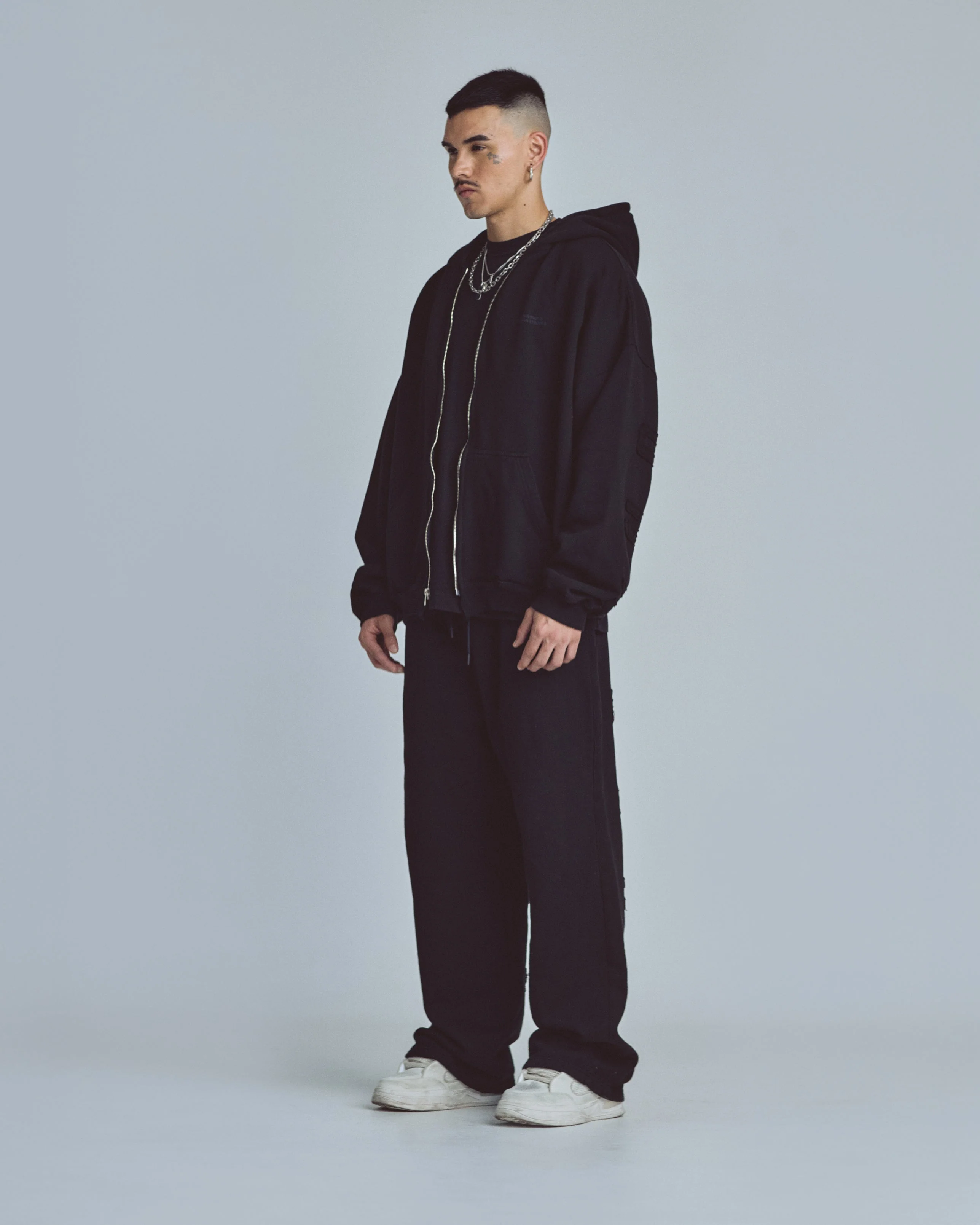 Stardust Basic Zip Up Hoodie Black - Image 5