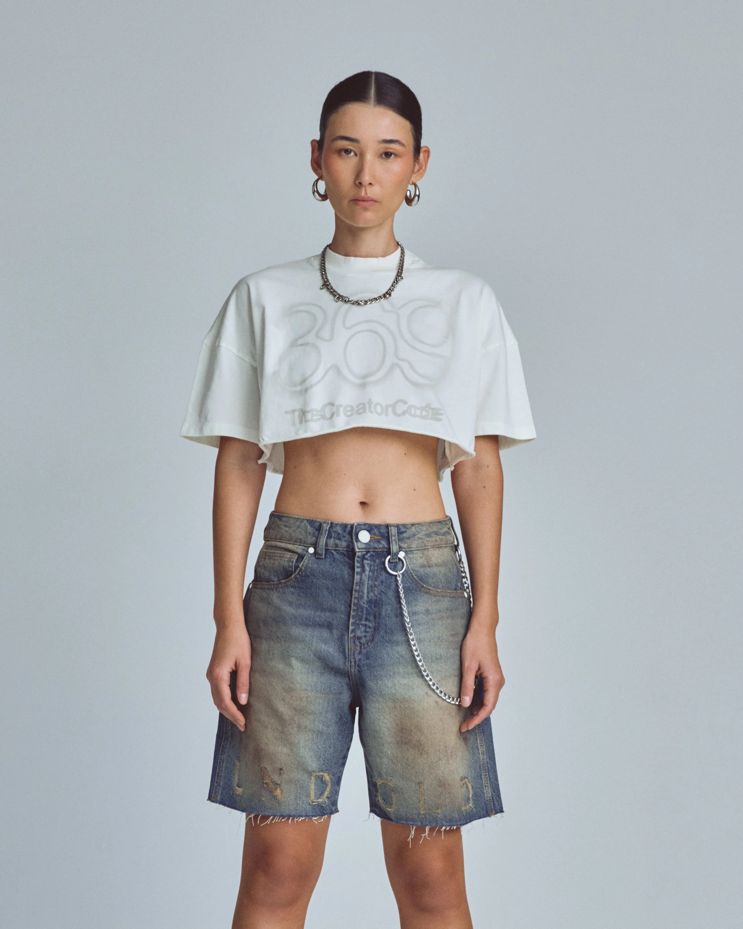 Stardust Code Crop Top White - Image 2