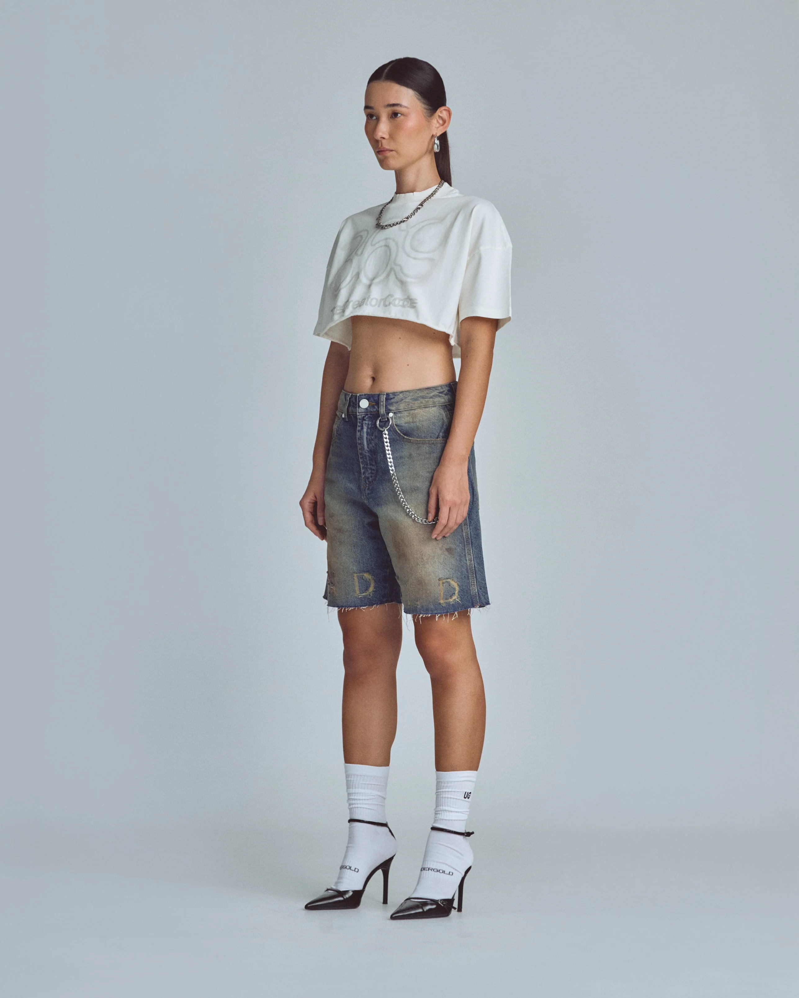 Stardust Code Crop Top White - Image 5