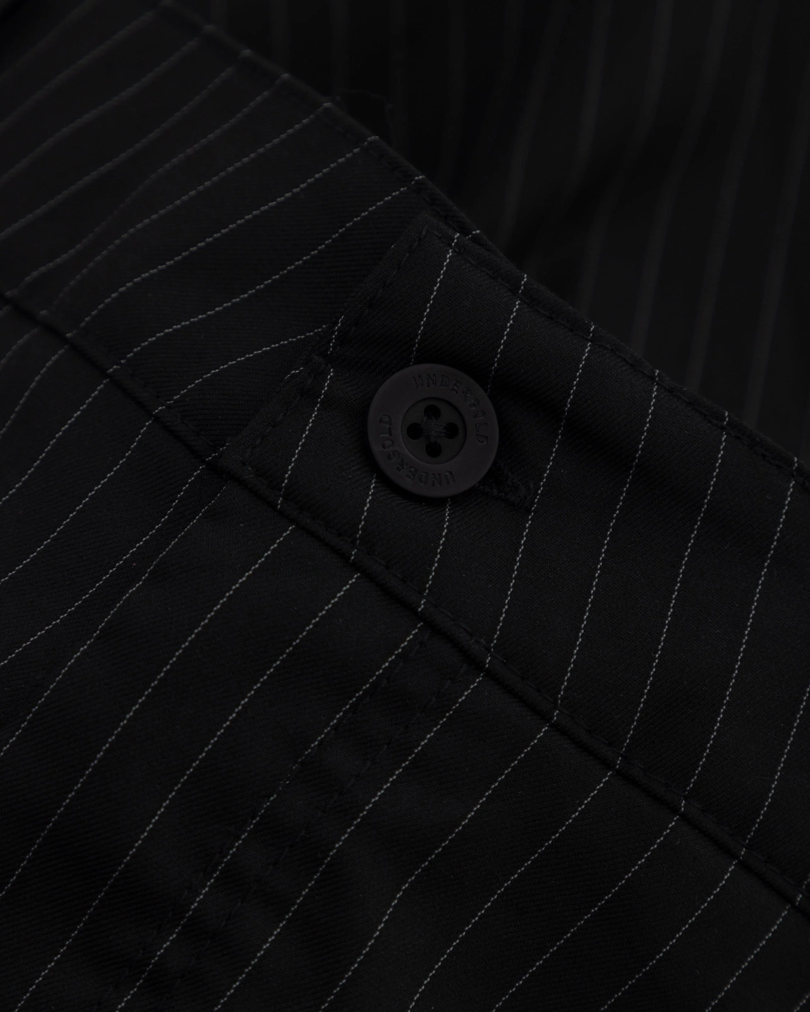 The Path Monogram Barrel Trouser Black / Chalk Line - Image 12