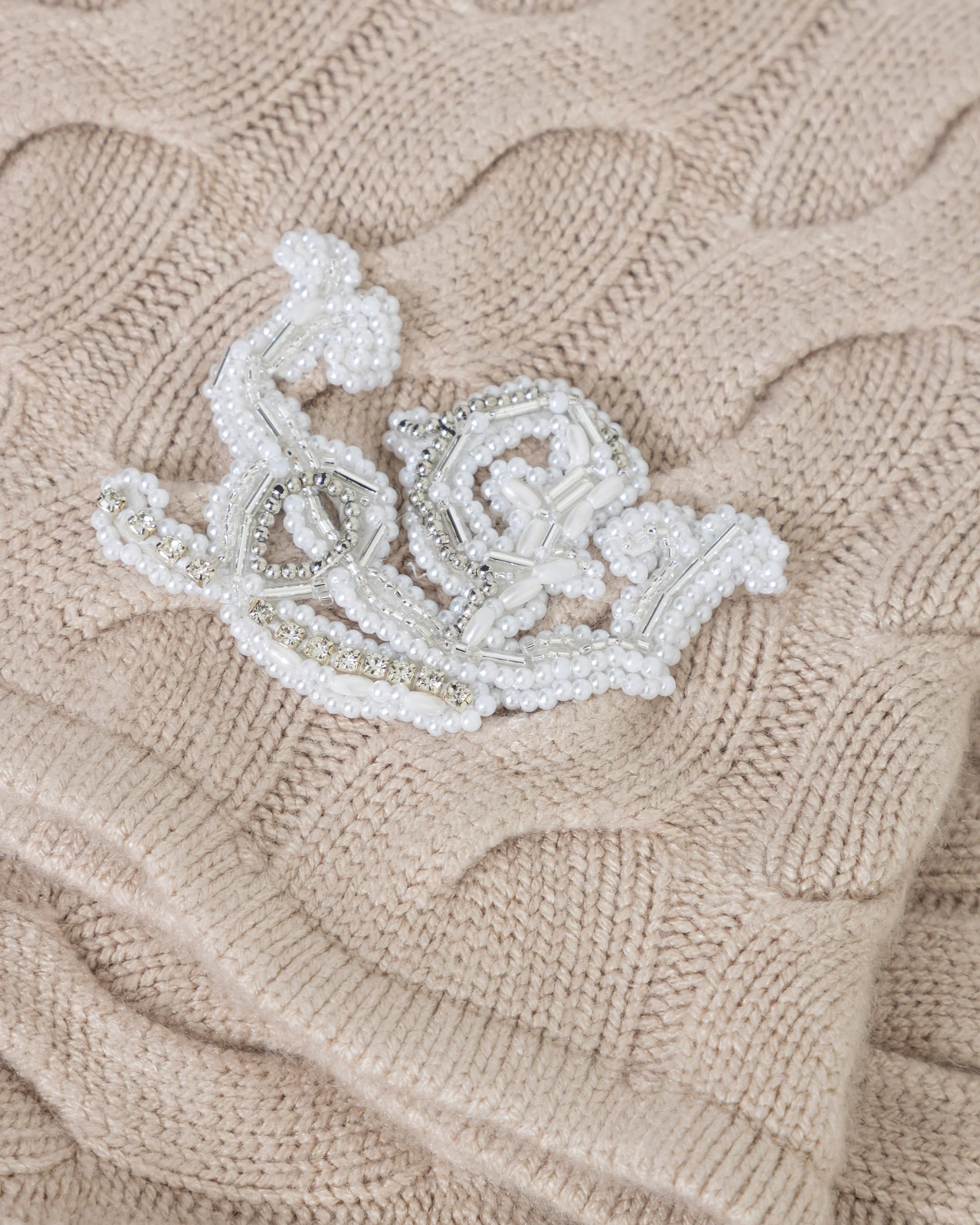 The Path Monogram Cable Knit Short Cream - Image 4