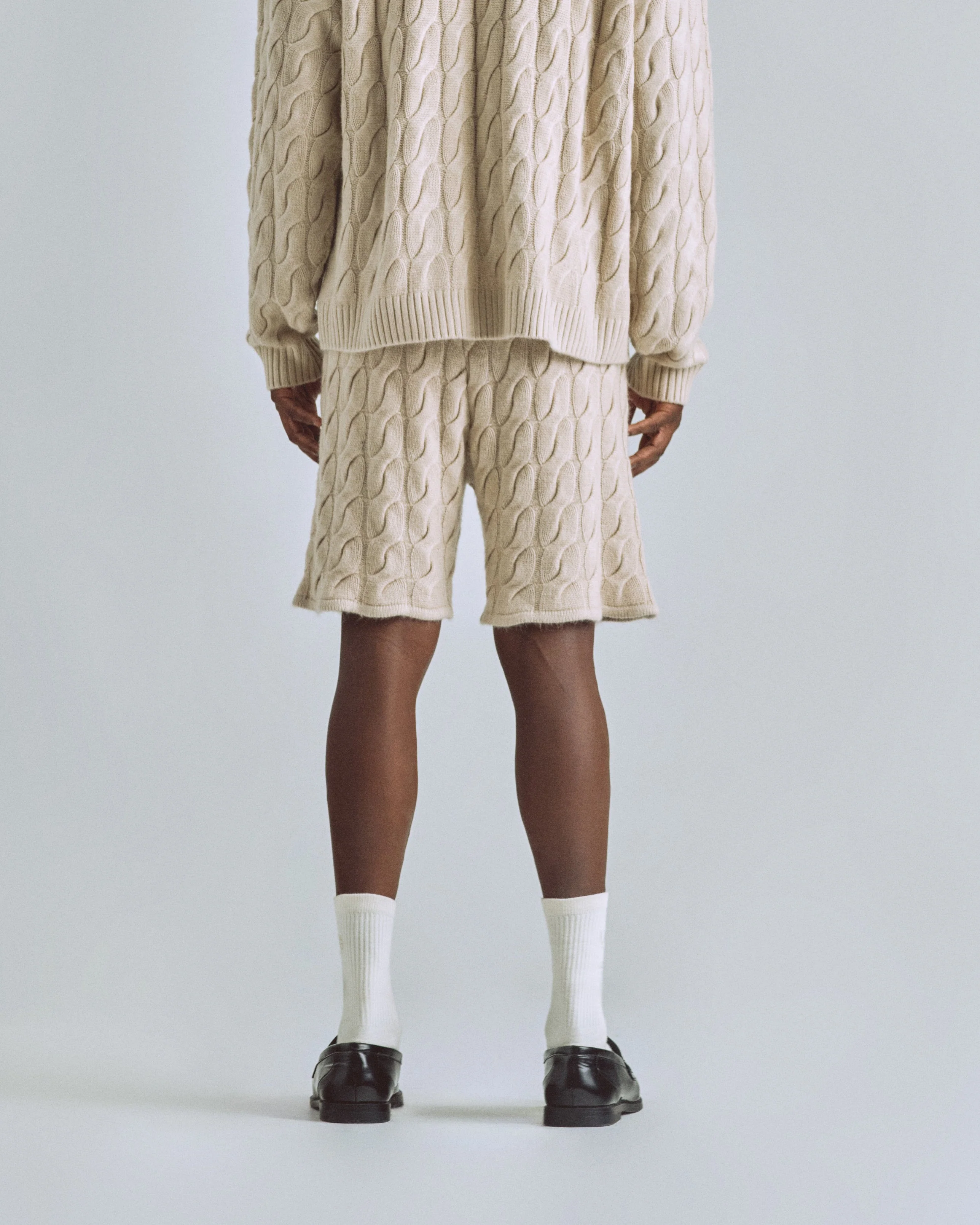 The Path Monogram Cable Knit Short Cream - Image 7