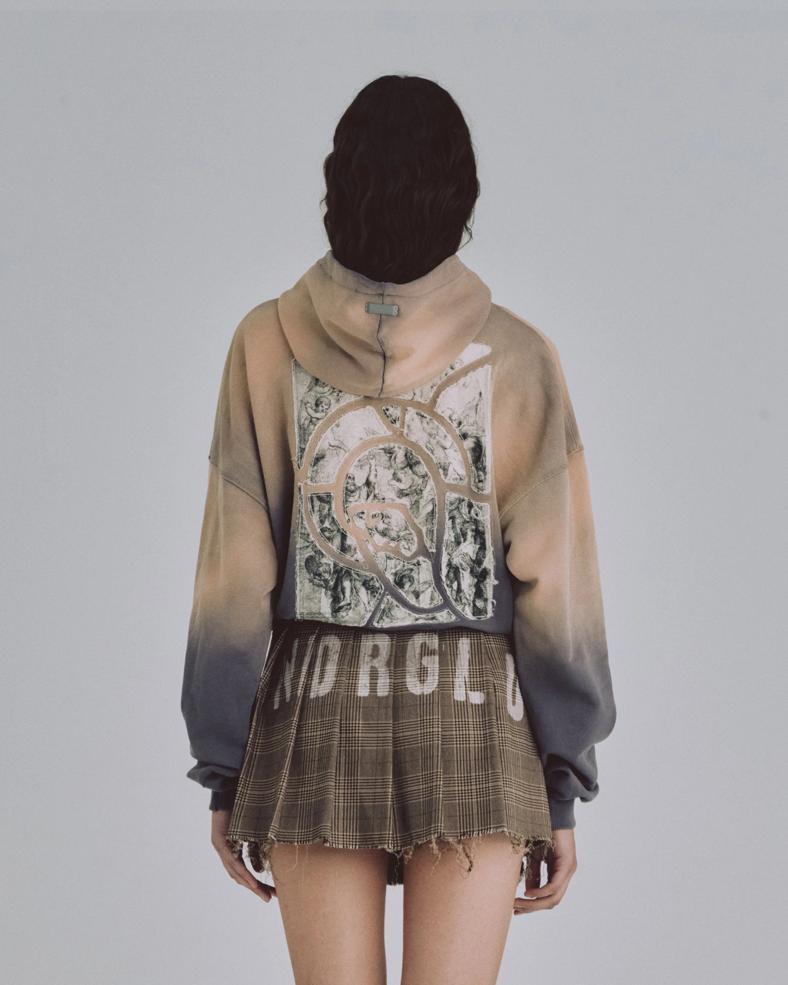 W 94' Fragments Boxy Fit Hoodie Dirty Brown - Image 7