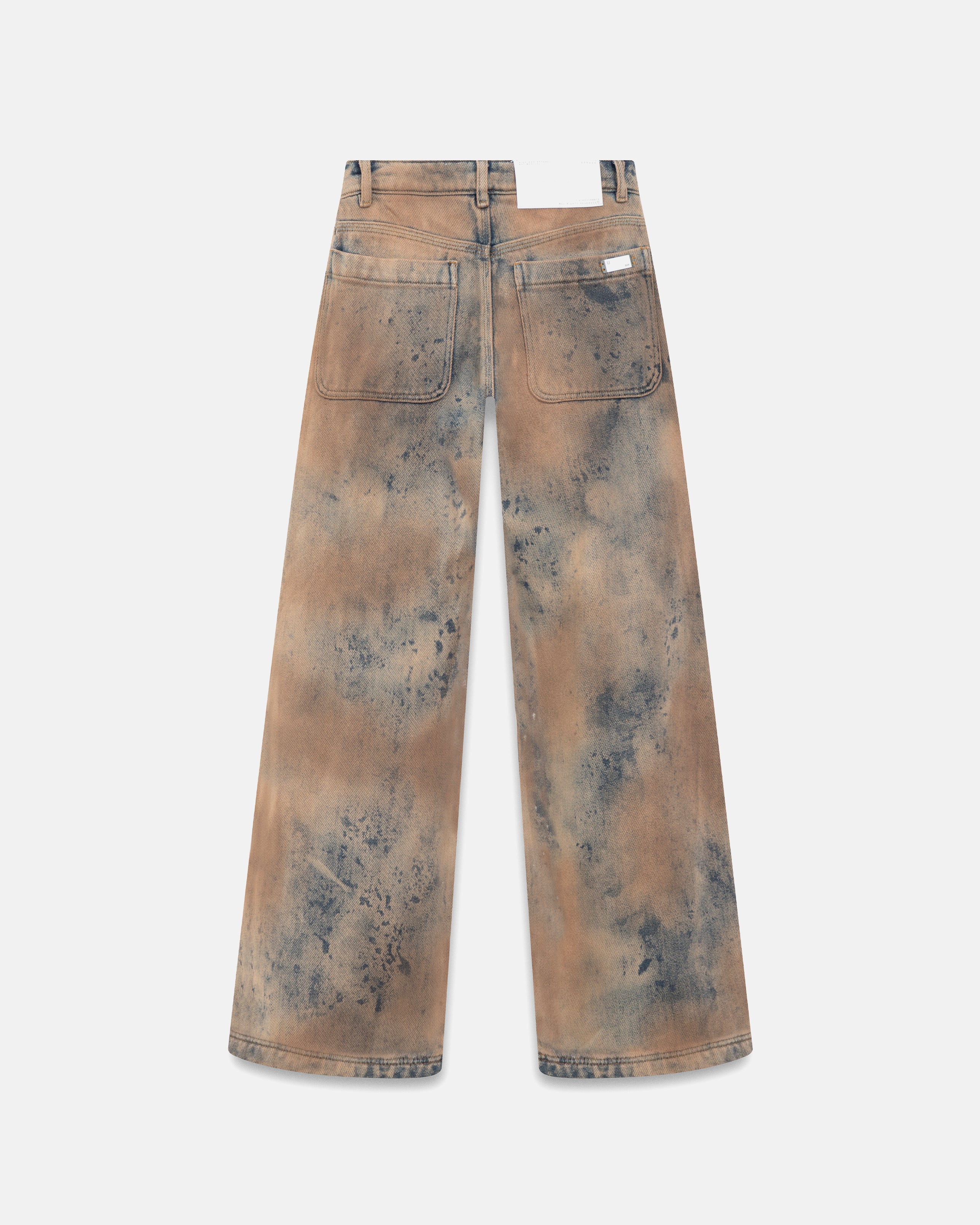 W 94' Riveted Painted Wide Jeans Gothic Blue - Image 3