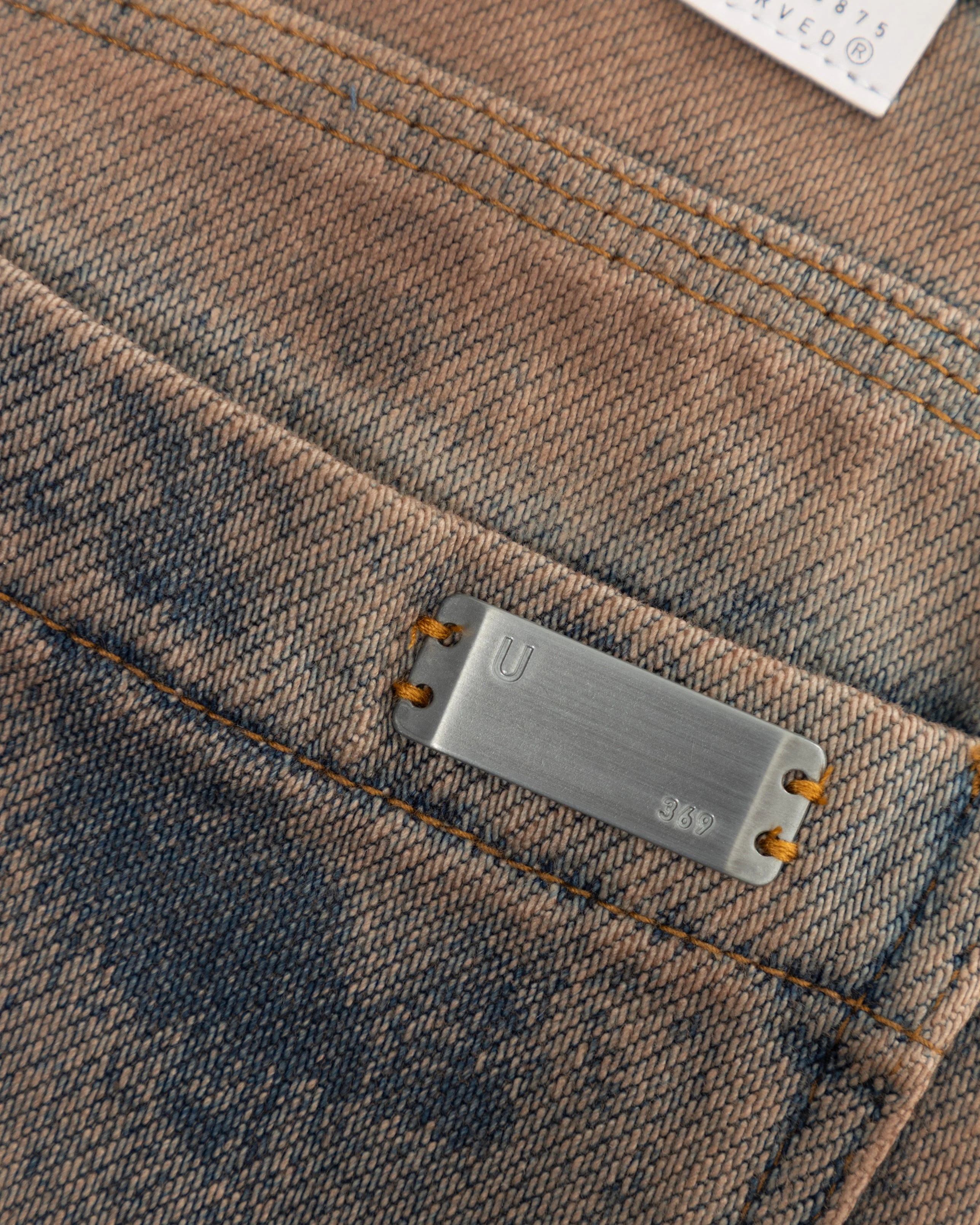 W 94' Riveted Painted Wide Jeans Gothic Blue - Image 4