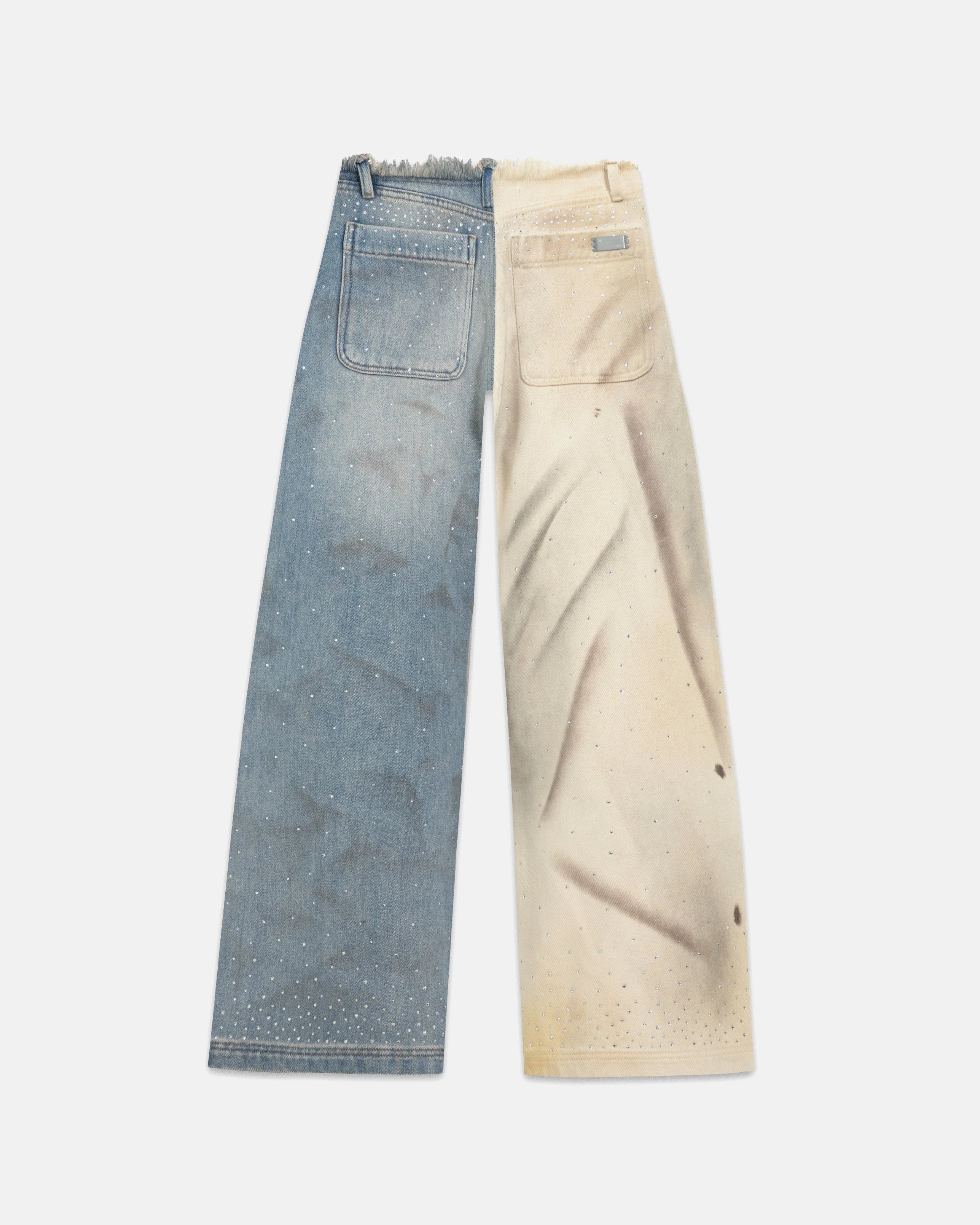 W 94' UNDRGLD Waistband Less Wide Jeans Dual Blue - Image 3