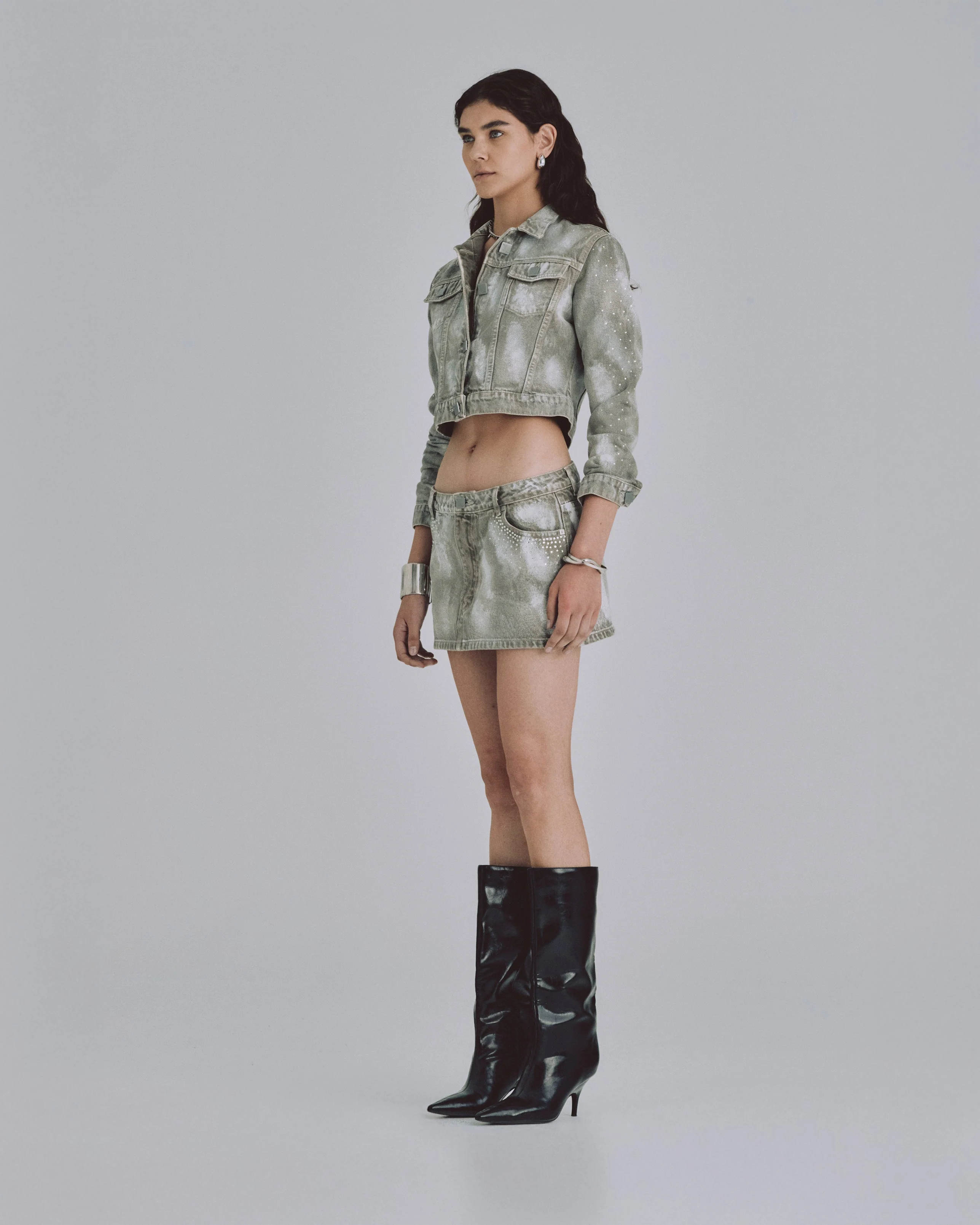 W 94' Worn Logo Jacket Smoke Gray - Image 5