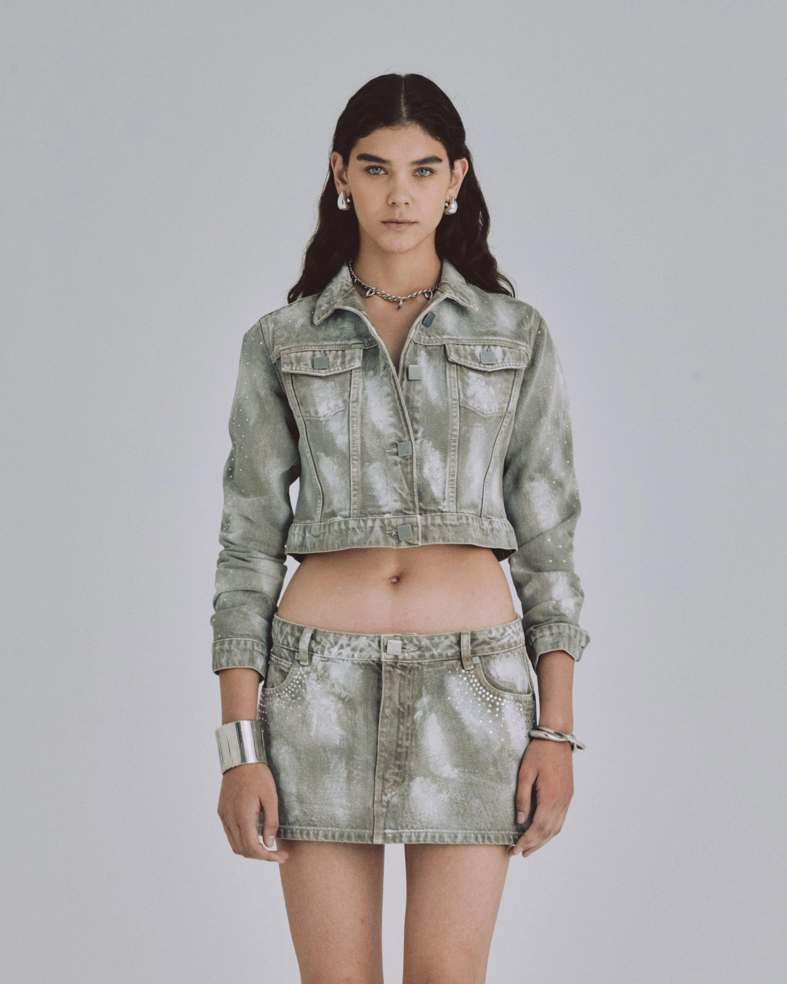 W 94' Worn Logo Jacket Smoke Gray - Image 8