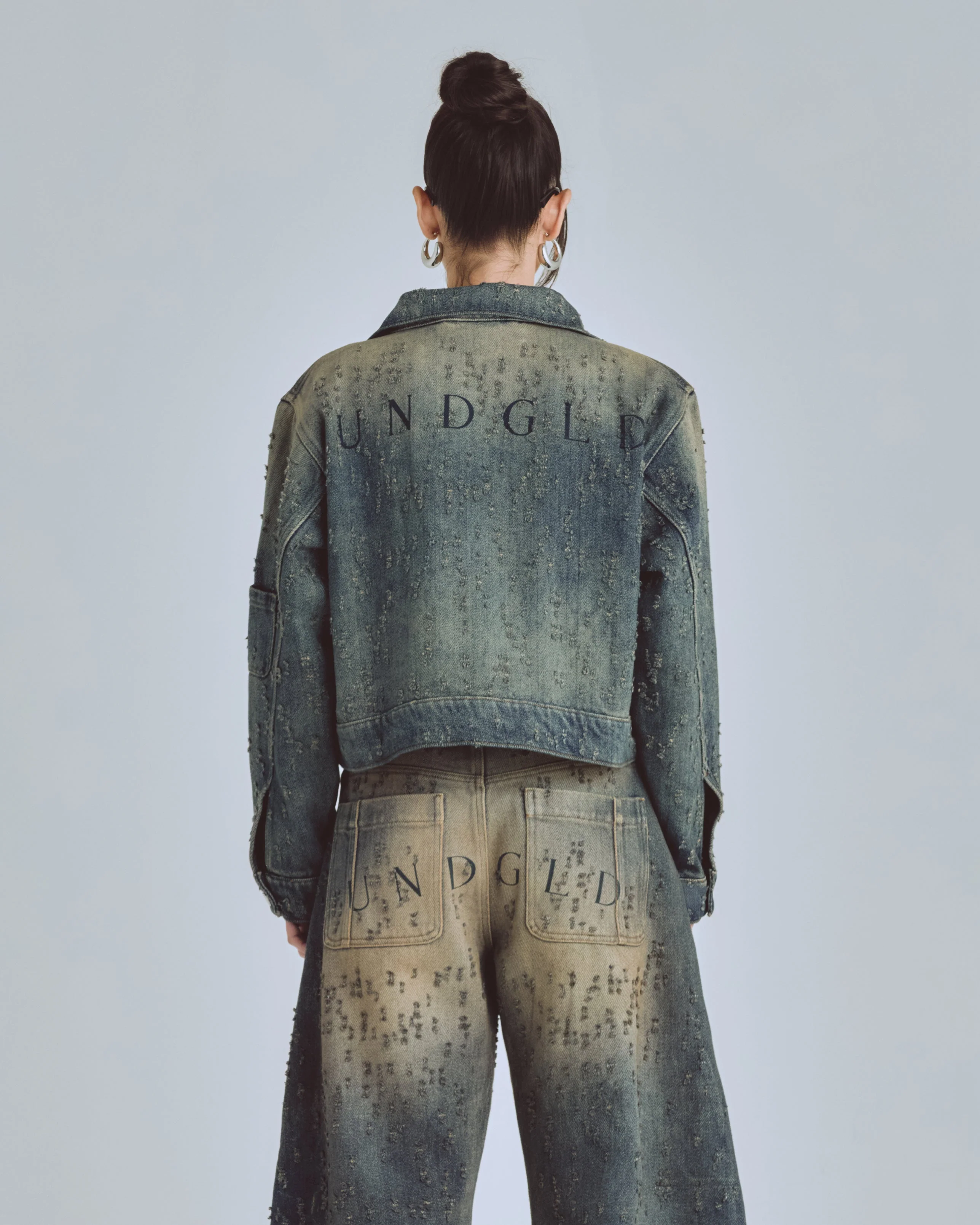 W Agnus Dei Undrgld Ripped Jacket Dirty Blue - Image 7