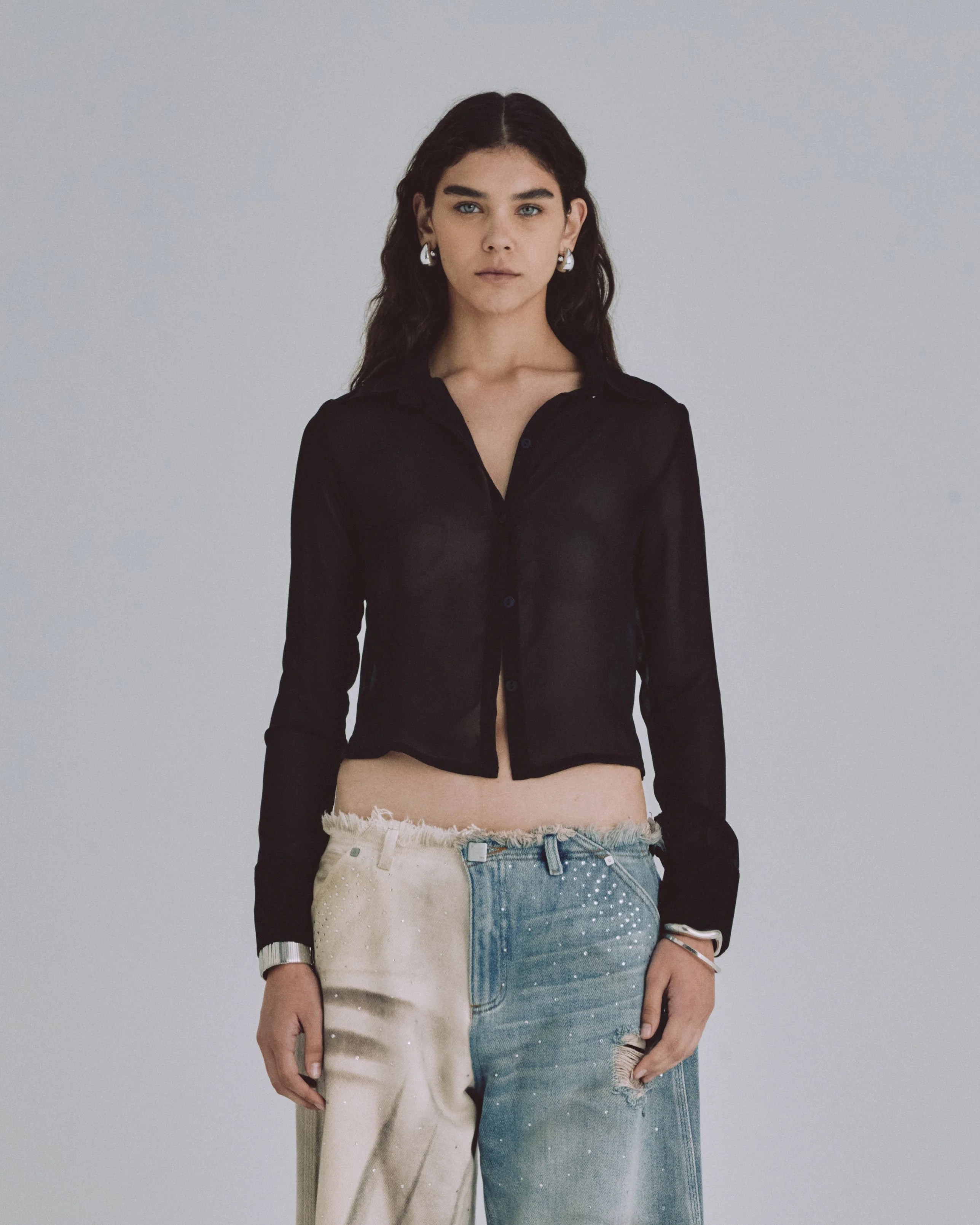 W Basics Transparent Shirt Black - Image 2