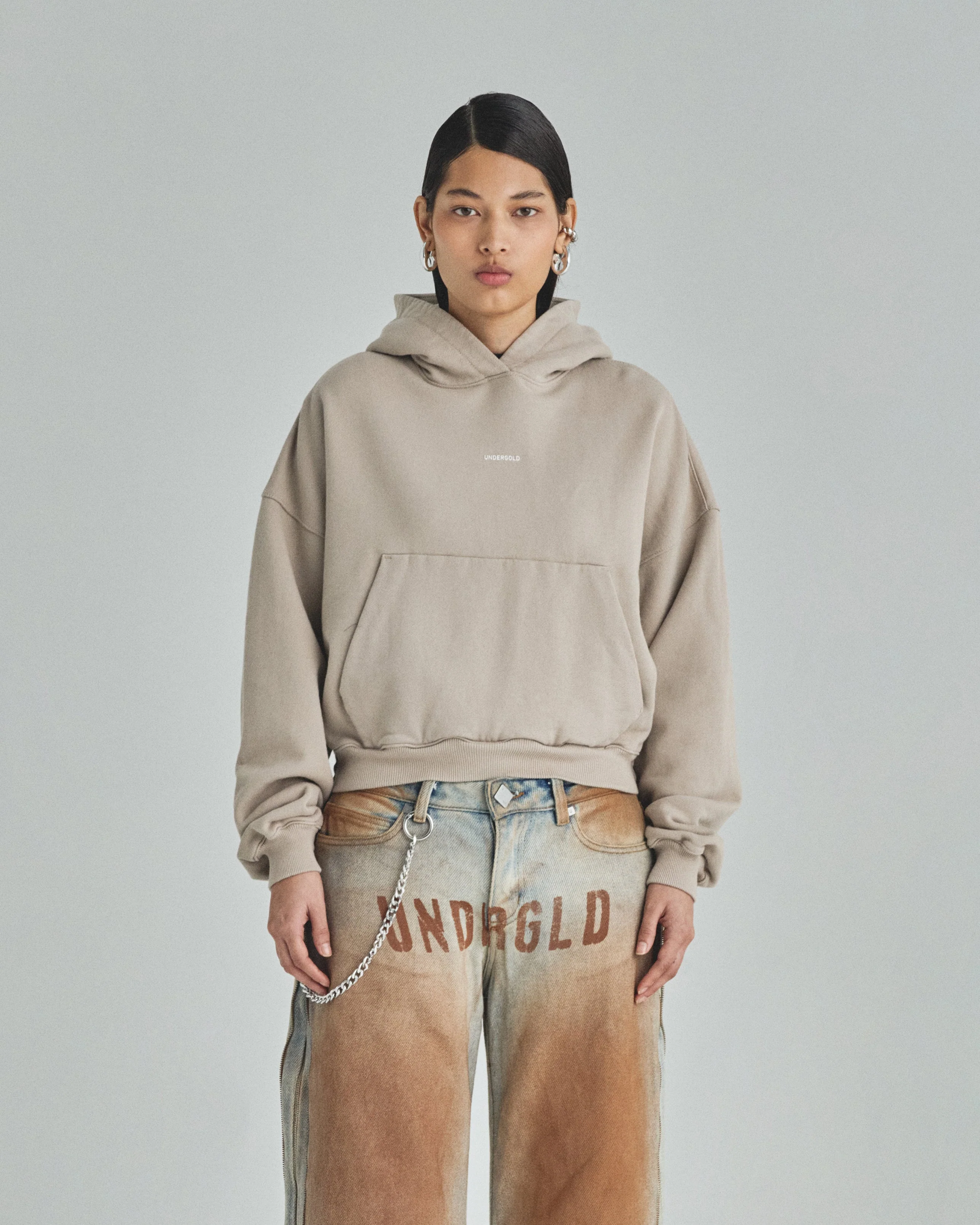 W Basics Undergold Boxy Fit Hoodie Cream - Image 8