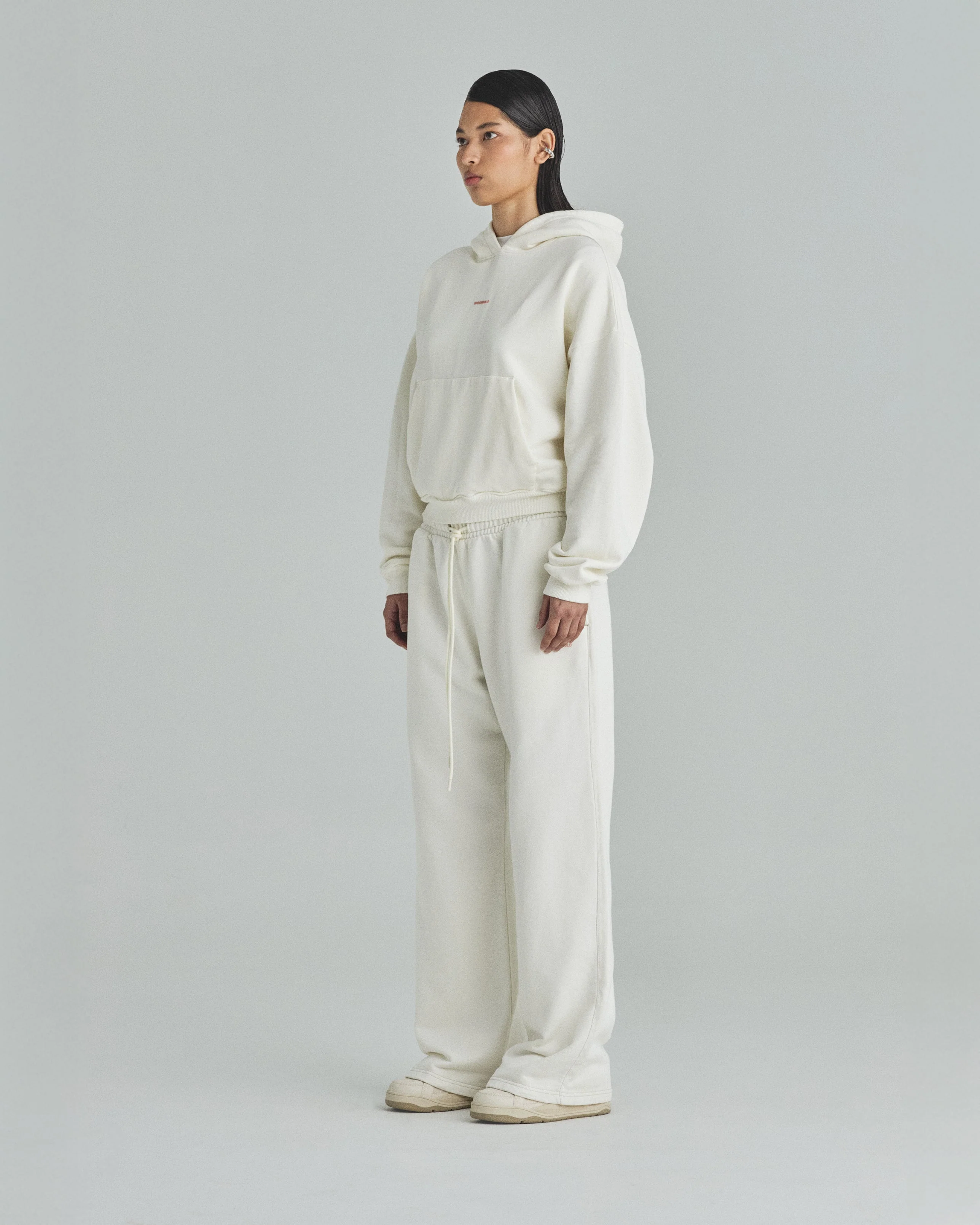 W Basics Undergold Boxy Fit Hoodie White - Image 5