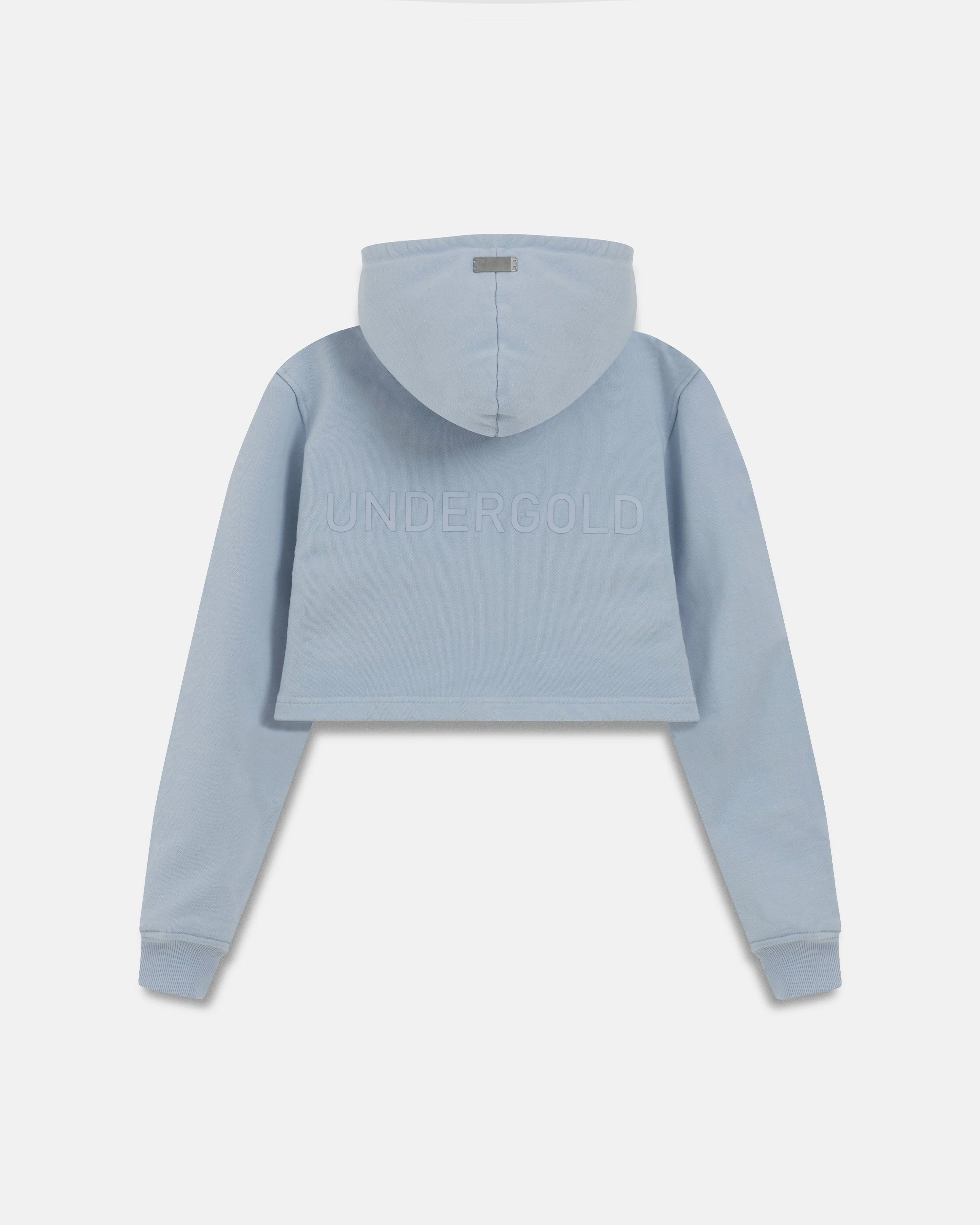 W Basics Undergold Zip Up Slim Fit Hoodie Light Blue - Image 3