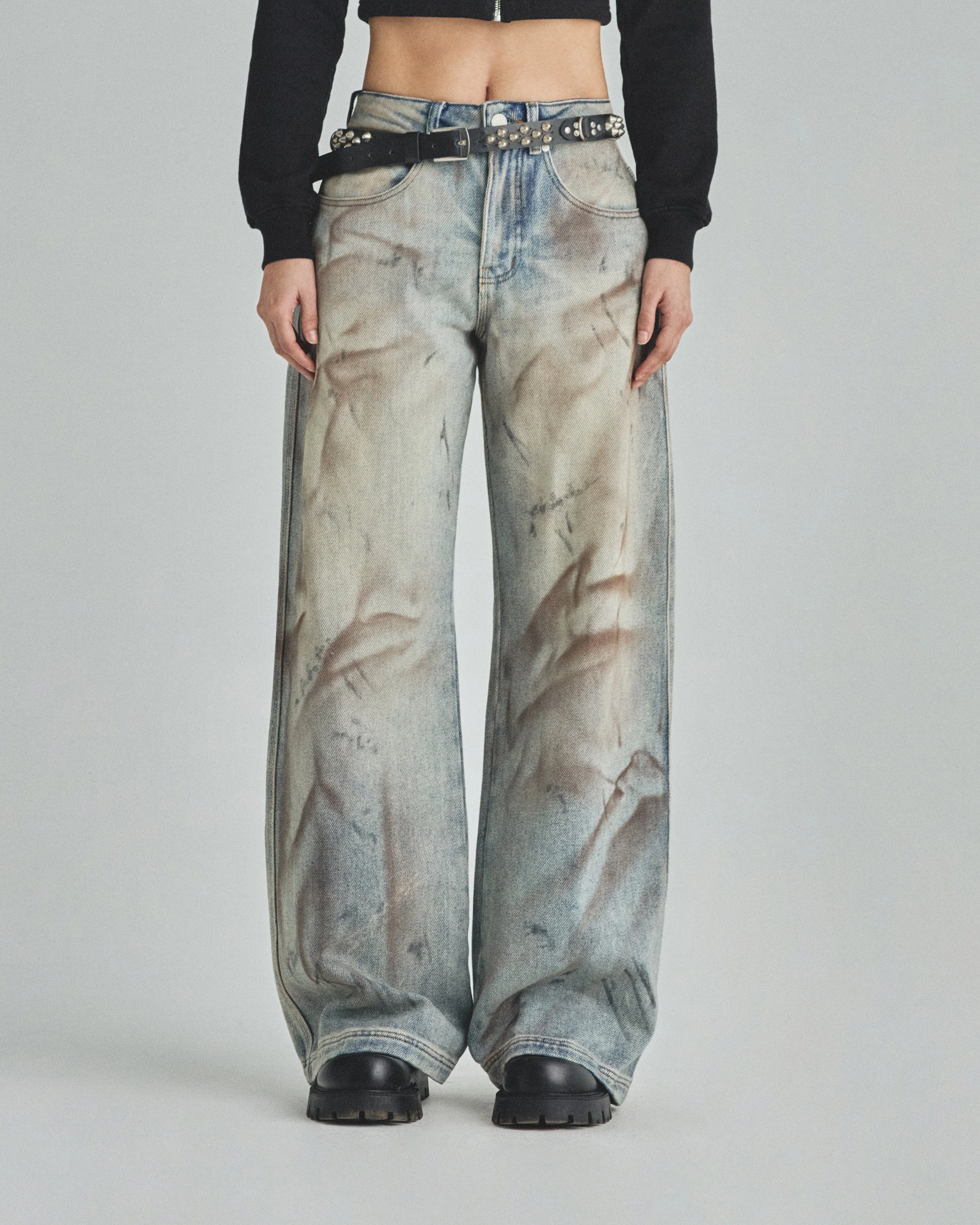 W Capsule UNDRGLD Wide Jeans Dirty Blue - Image 8