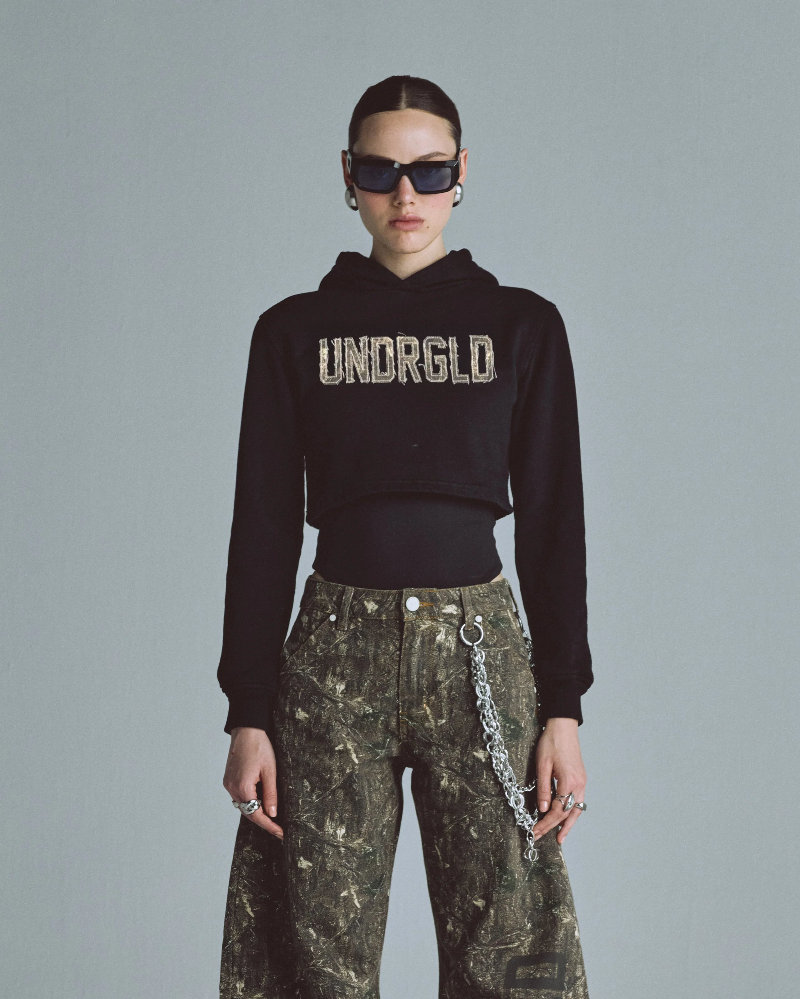 W Echoes Cammo UNDRGLD Slim Fit Hoodie Black - Image 7