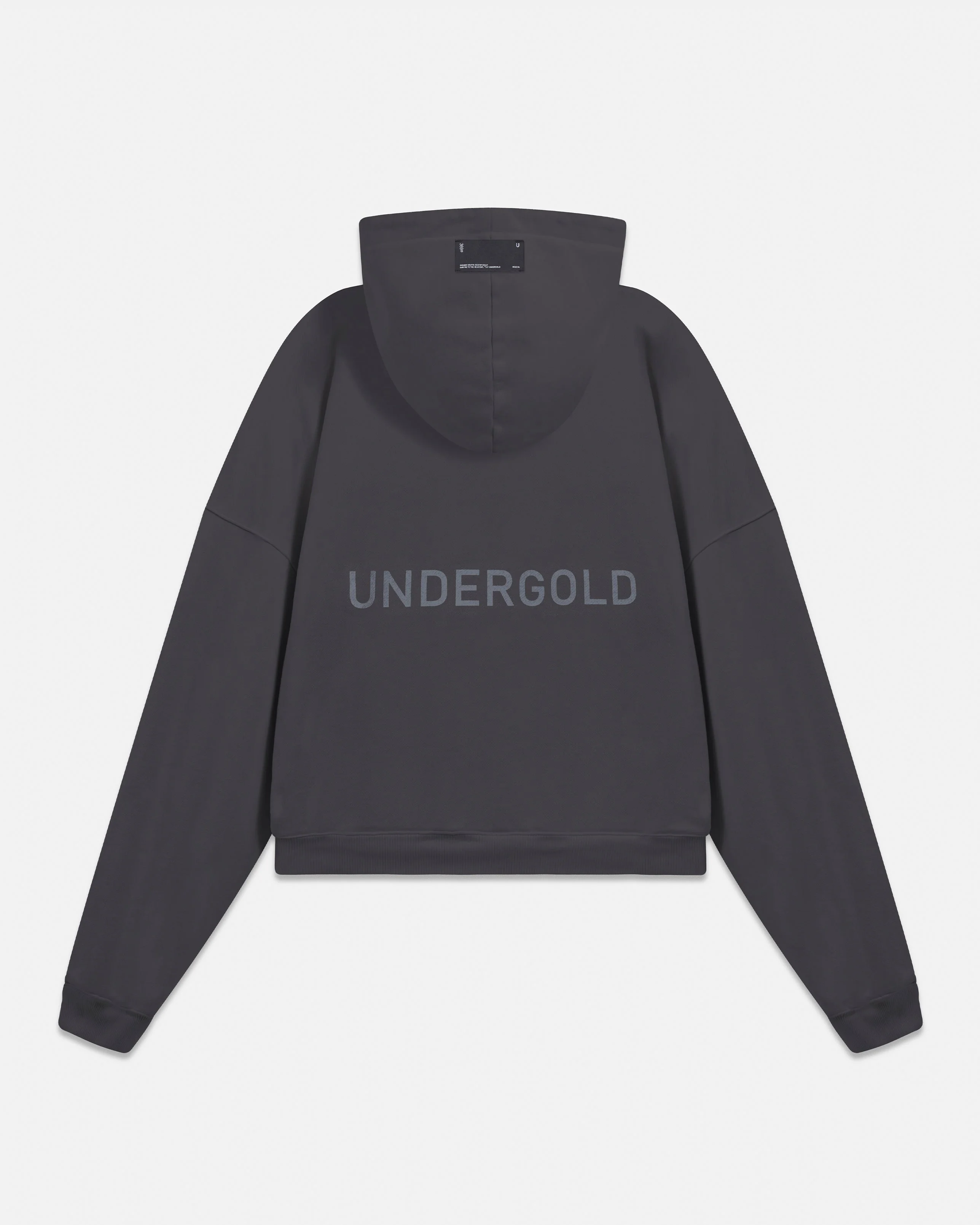 W Line Basic Boxy Fit Hoodie Dark Gray - Image 2