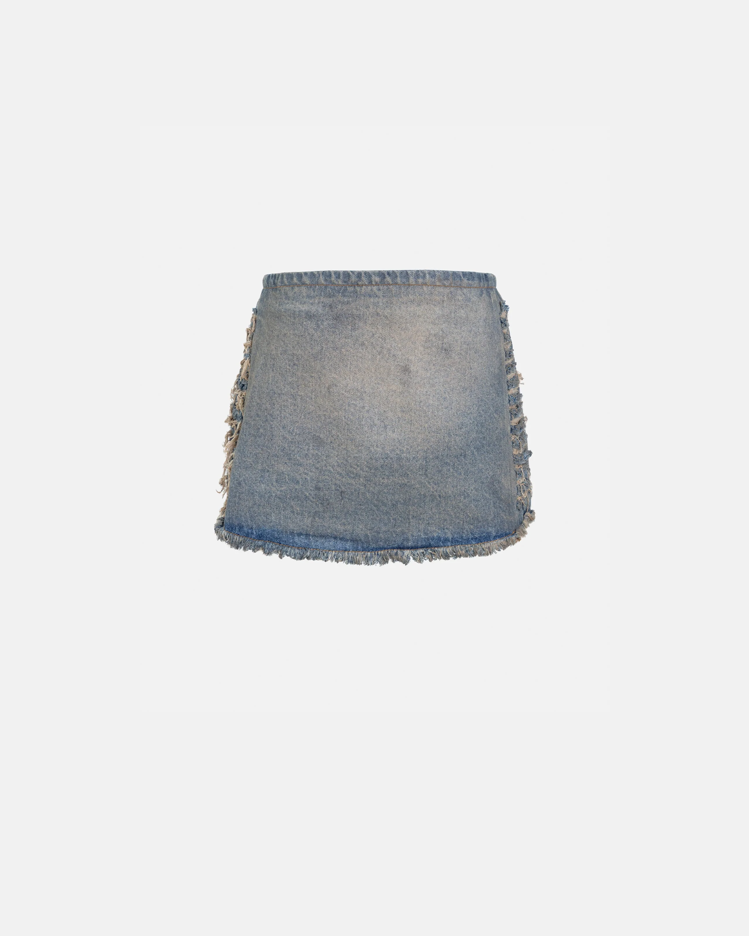 W Santa Union Basic Ripped Skirt Dirty Blue - Image 3