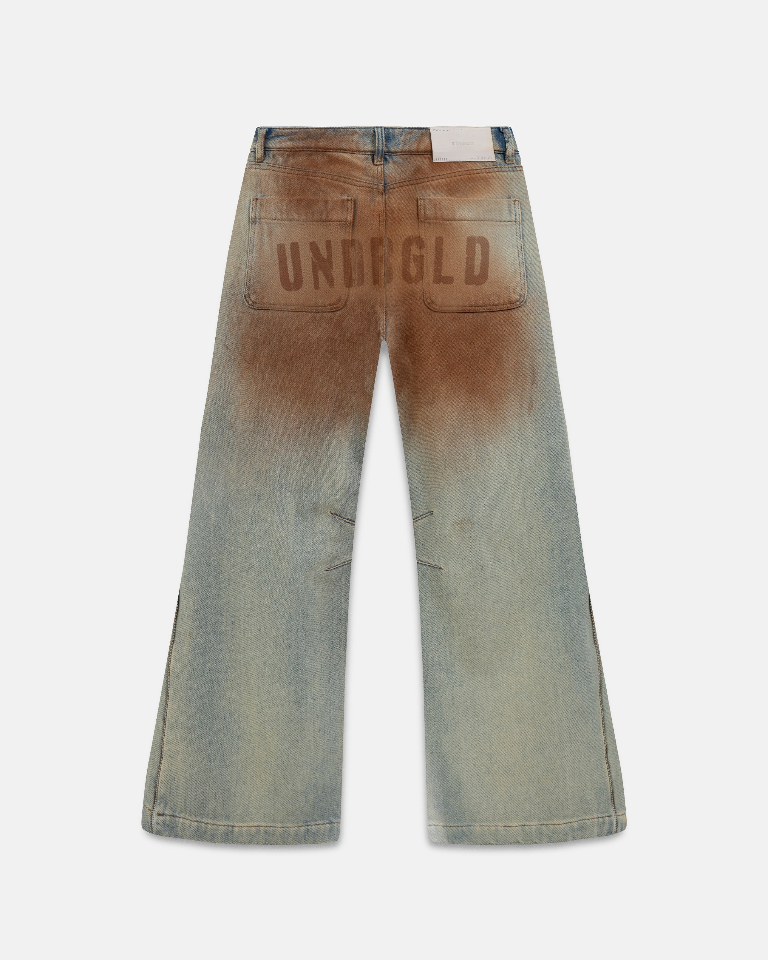 W Spring UNDRGLD Low Rise Zip Up Wide Jeans Brown - Image 3