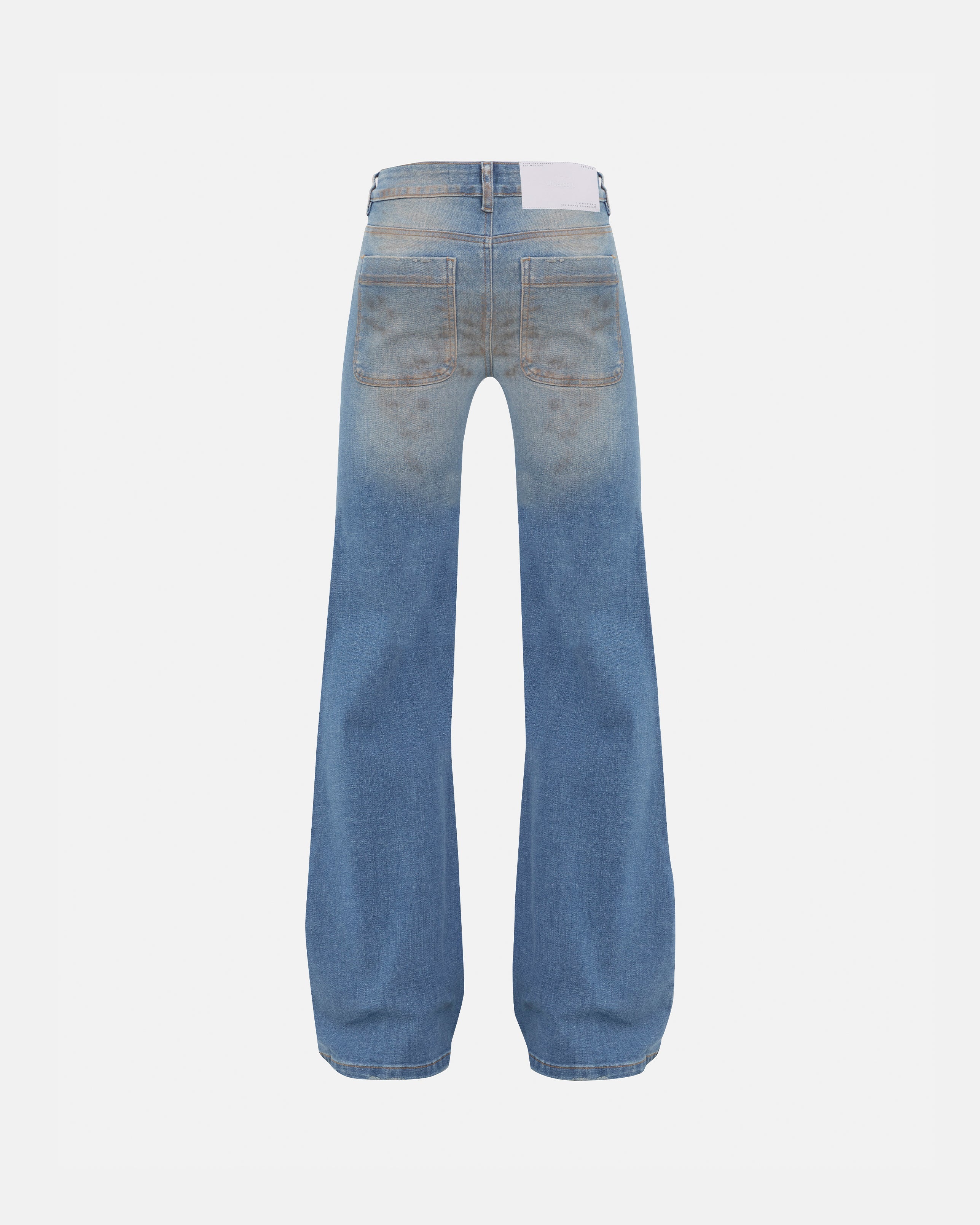 W Stardust Undgld Studio Flare Jeans Mechanic Blue - Image 3
