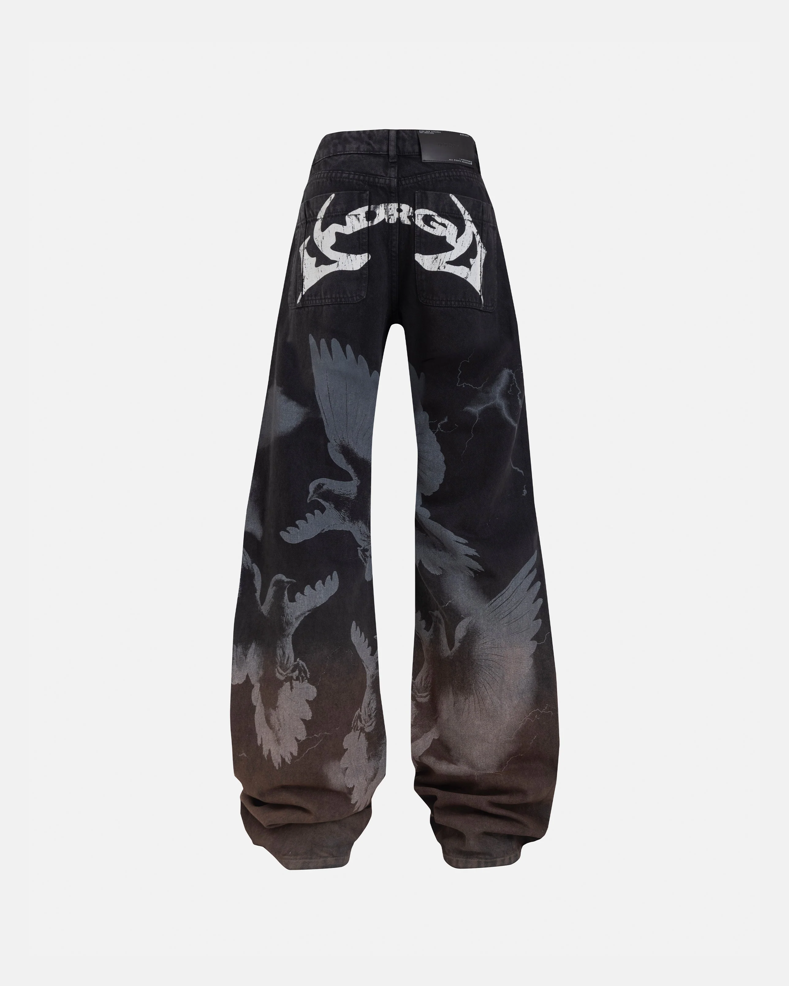 W Thunder Rider Pigeons Wide Jeans Rusty Black - Image 3